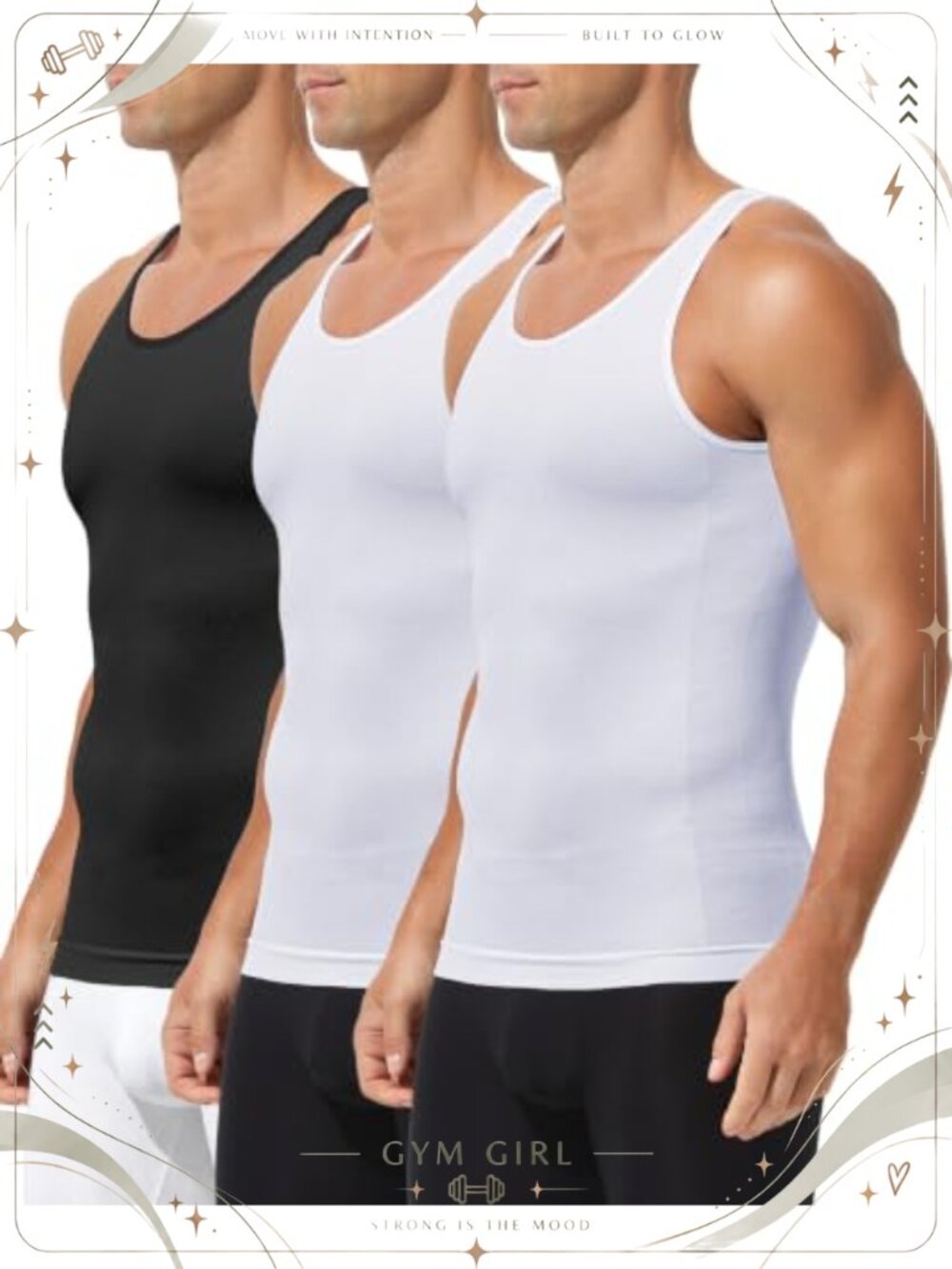 Men's Slimming Compression Tank Top Set Four Way Stretch Shapewear